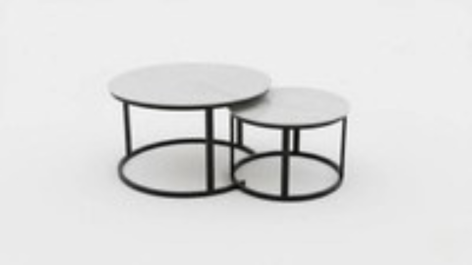 Modern Nesting Coffee Table Set with Grey Marble Finish