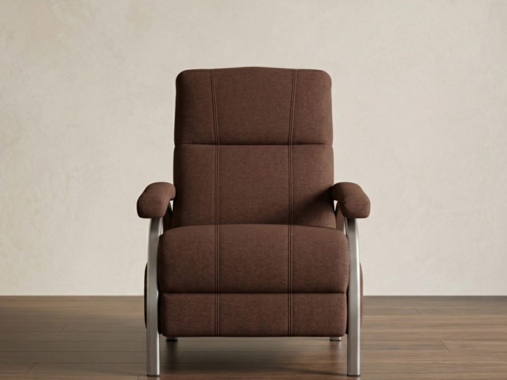 Style – 645 | Contemporary Manual Push Back Recliner in Earth Brown Fabric