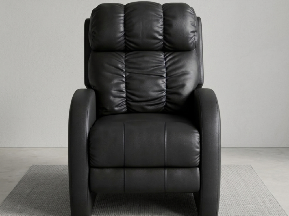 Style – Cheer | Manual 2R (Rocker + Recliner) in Midnight Black Leatherette