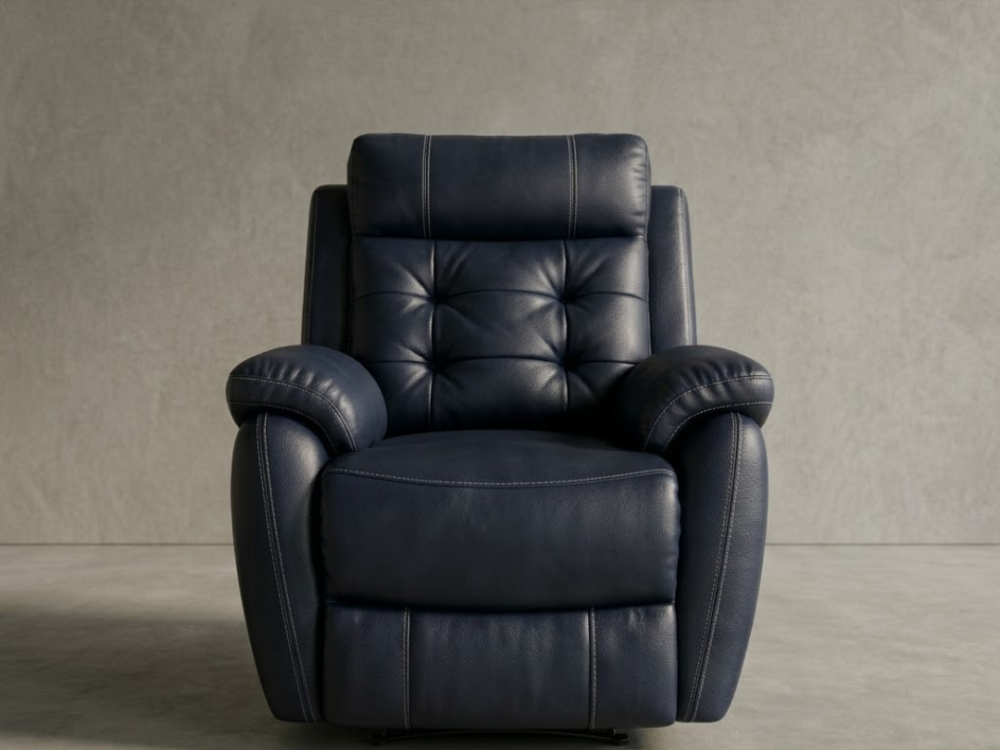 Zeal | Premium Power Recliner in Half Leather - Midnight Blue