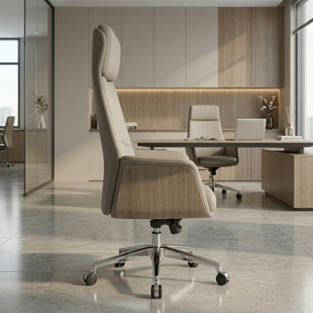 Taupe Monarch High-Back Executive Chair
