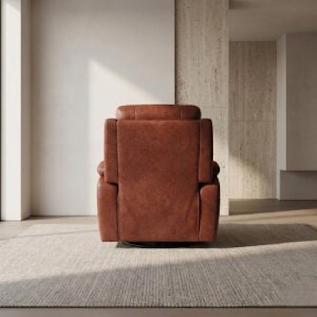 Joy | Premium Manual Recliner in Half Leather - Tan