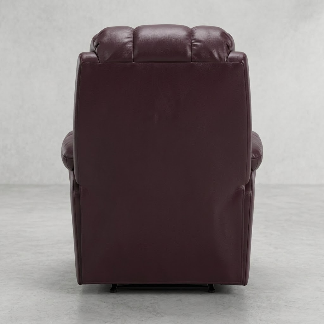 Premium Manual Recliner in Deep Burgundy Leatherette