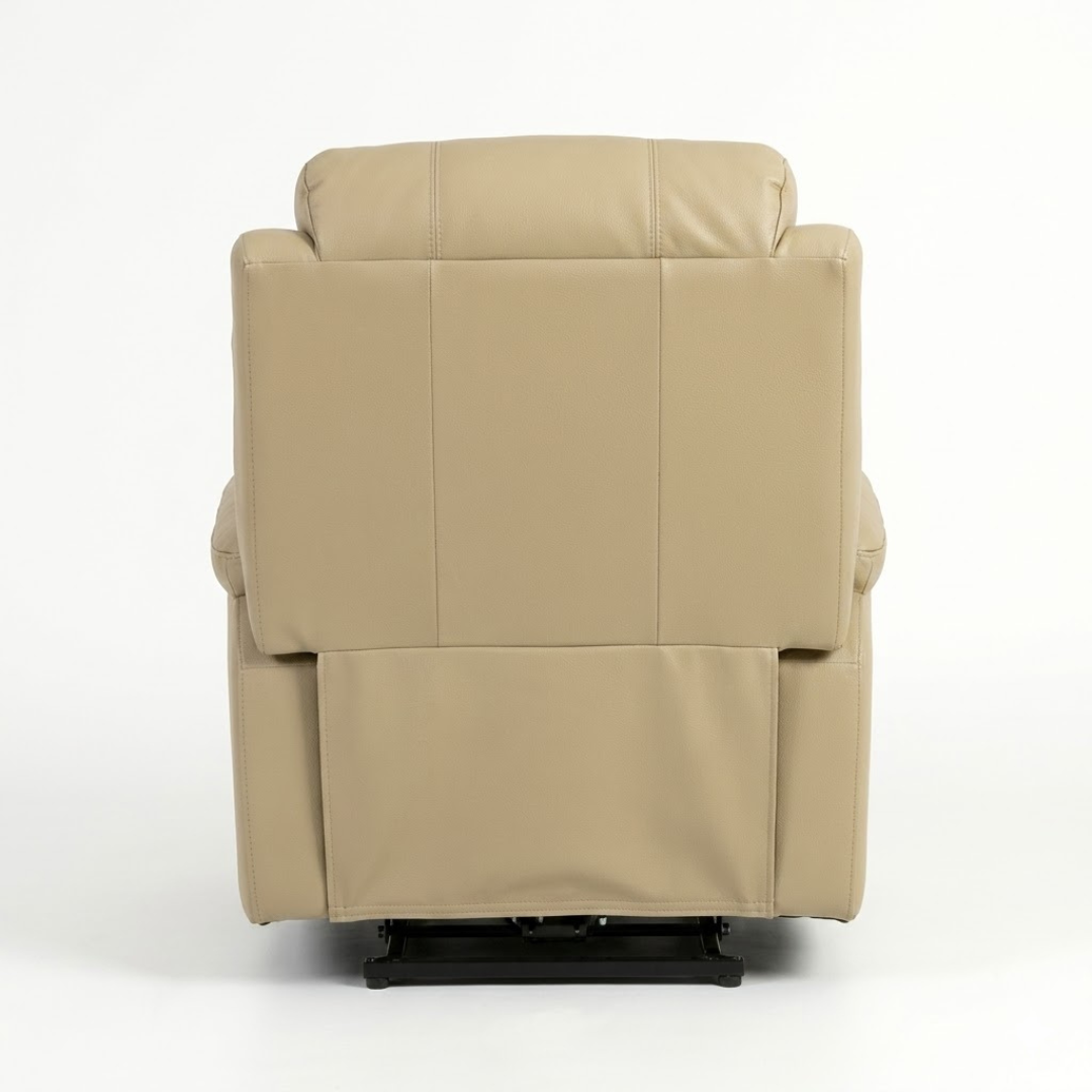 Premium Power Recliner in Desert Sand Leatherette