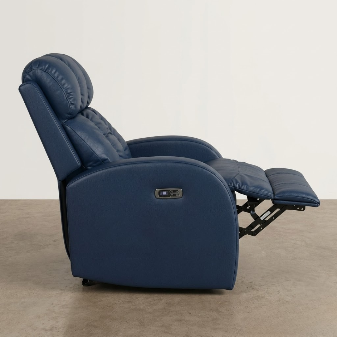 Recliners India Style – R3 Manual Push Back Recliner | Midnight Blue Leatherette