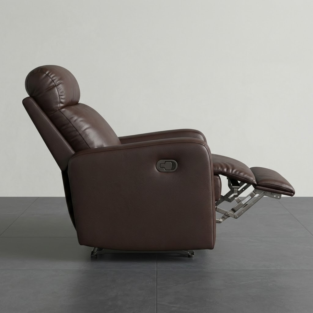 Sleek | Modern Manual Recliner in Espresso Leatherette