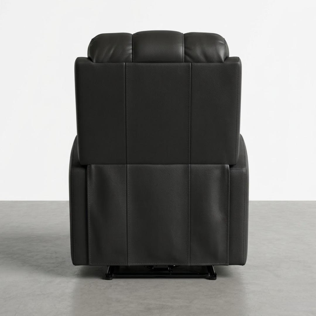 Spino | Premium Manual Recliner in Midnight Black with Contrast Stitching