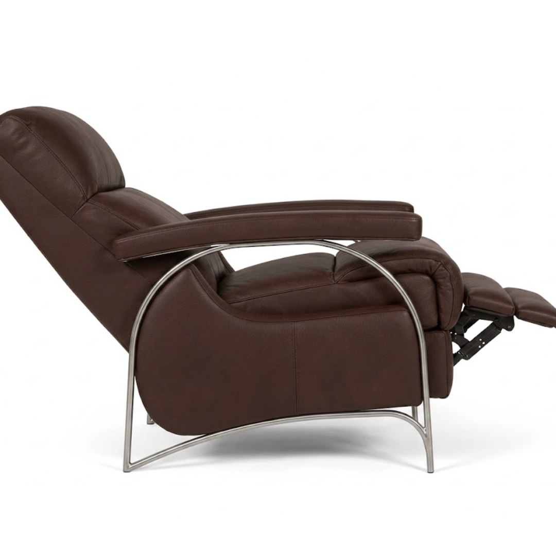 Style – 645 | Contemporary Manual Push Back Recliner in Earth Brown Fabric