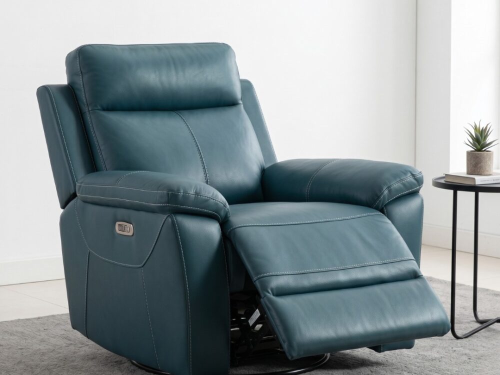 Lazino | Premium Manual Recliner in Deep Teal Leatherette