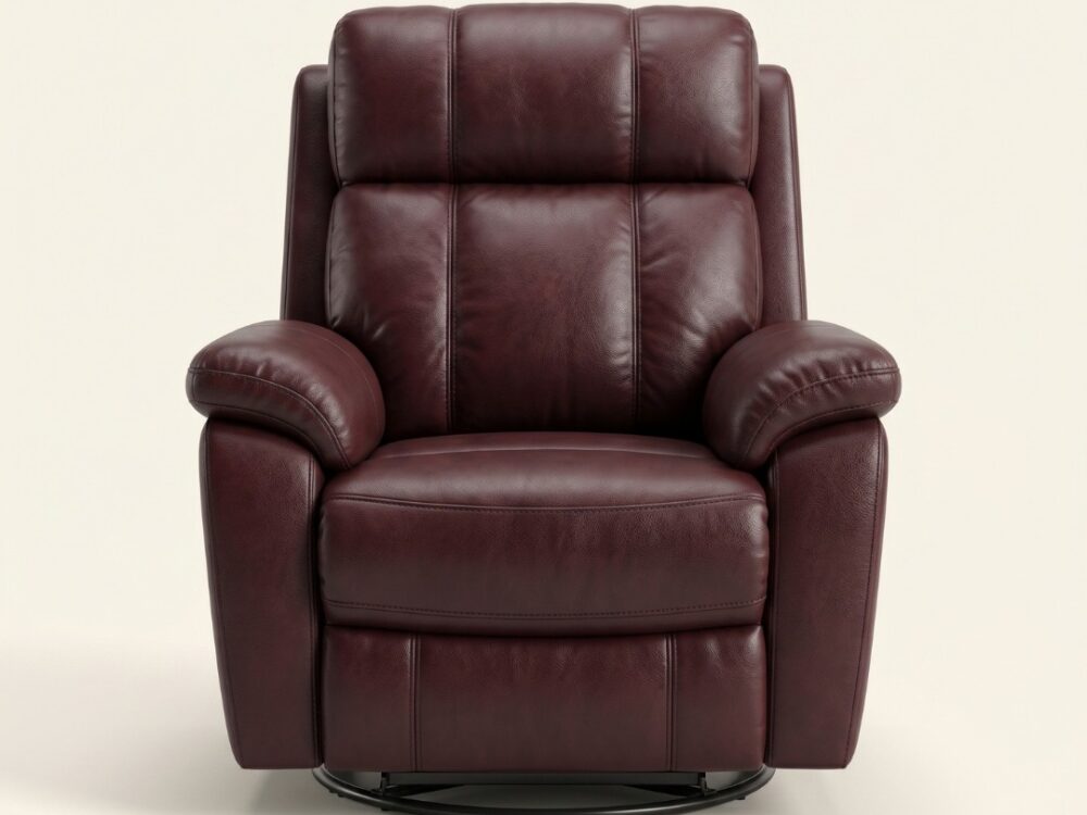 Premium Manual Recliner in Deep Burgundy Leatherette
