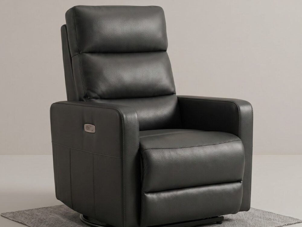 Premium Manual Recliner in Sleek Black Leatherette