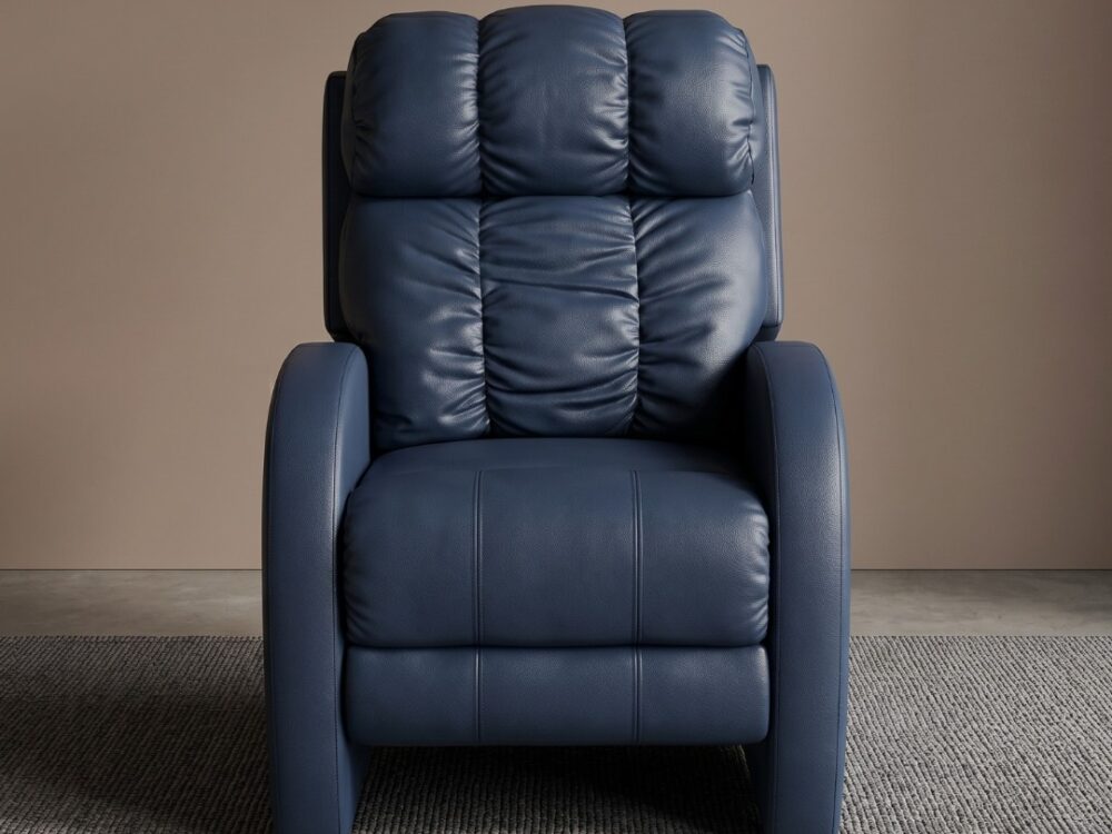 Recliners India Style – R3 Manual Push Back Recliner | Midnight Blue Leatherette