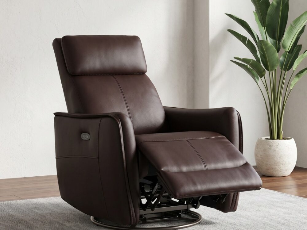 Sleek | Modern Manual Recliner in Espresso Leatherette