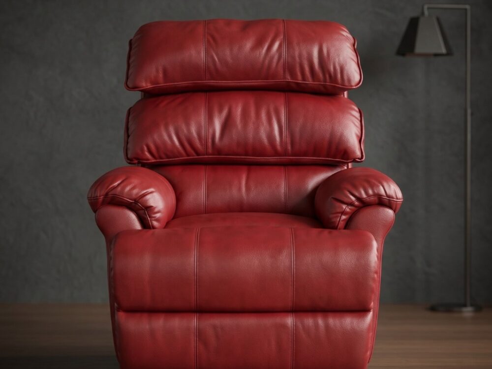 Style – 208 | Luxury Manual Recliner in Vibrant Crimson Leatherette