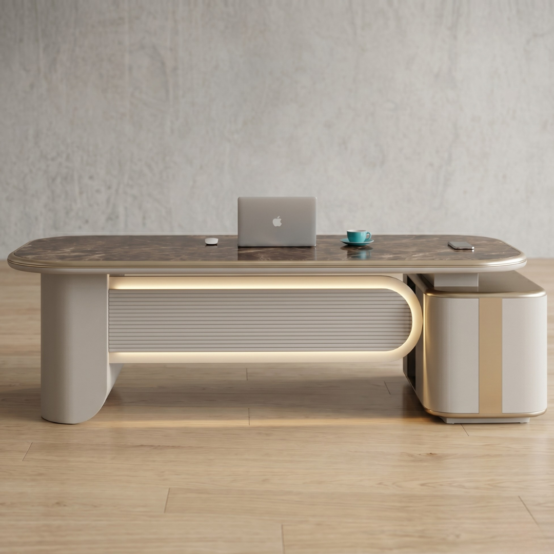 Imperial Executive Office Desk with Side Cabinet