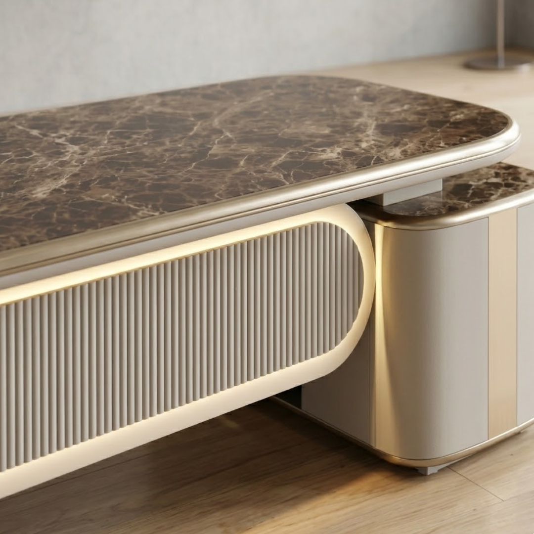 Imperial Executive Office Desk with Side Cabinet