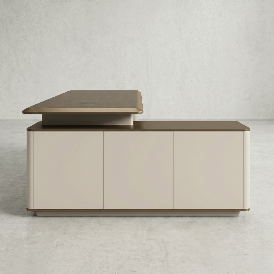 Director Series Executive Desk with Integrated Cabinet